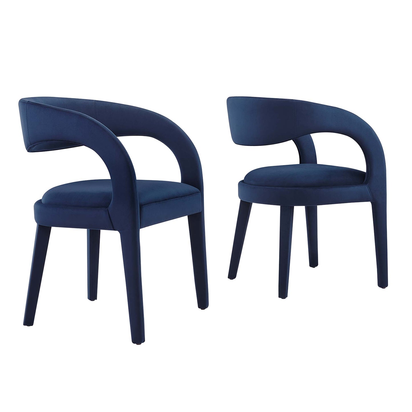 Pinnacle Performance Velvet Dining Chair Set of 2 by Modway