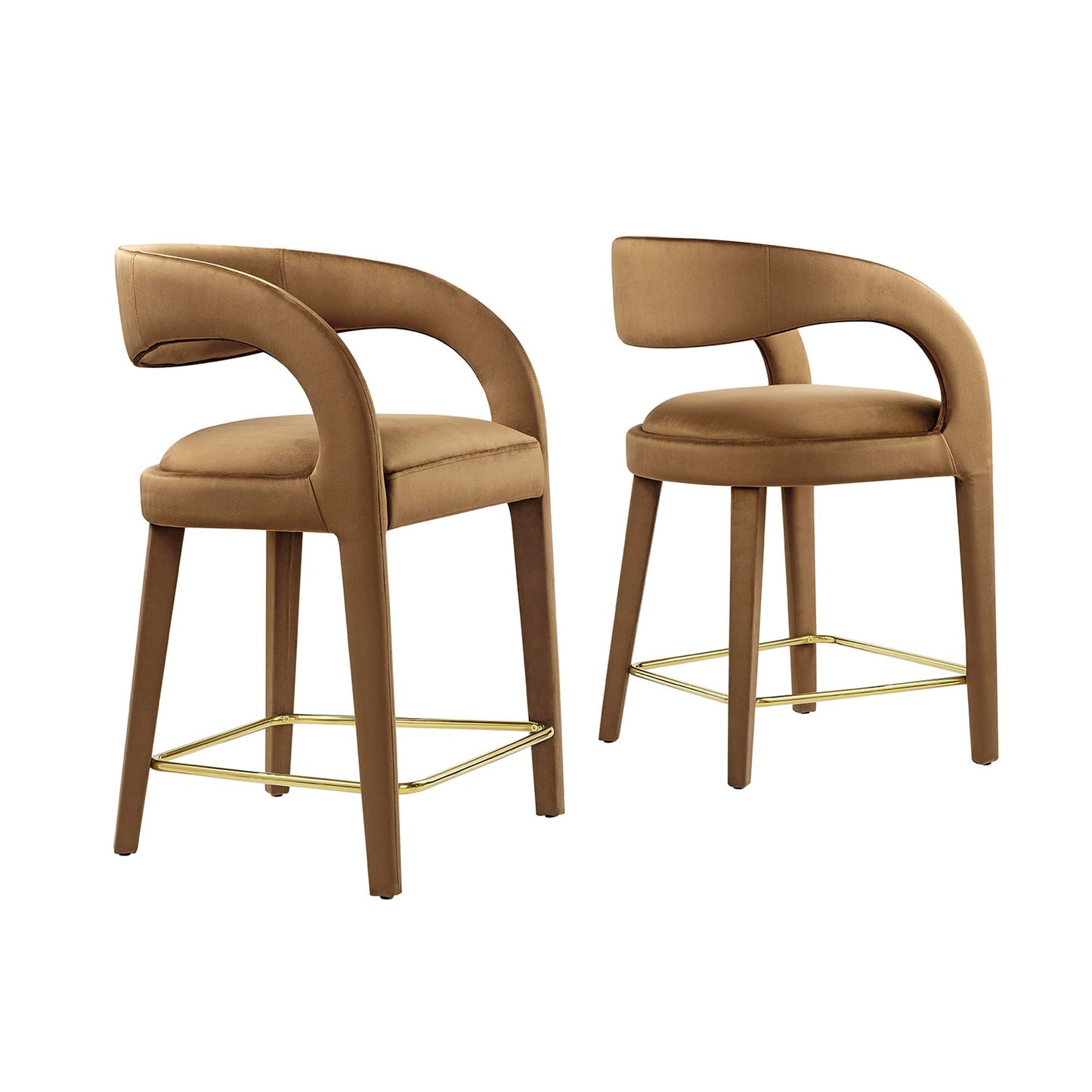 Pinnacle Performance Velvet Counter Stool Set of 2 by Modway