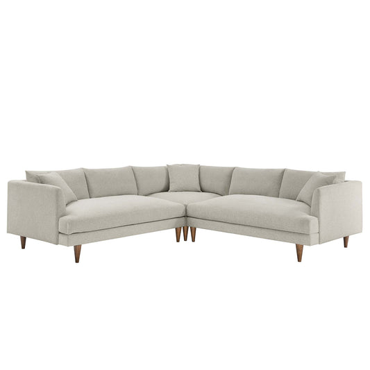 Zoya 3 Piece Down Filled Overstuffed Sectional Sofa by Modway