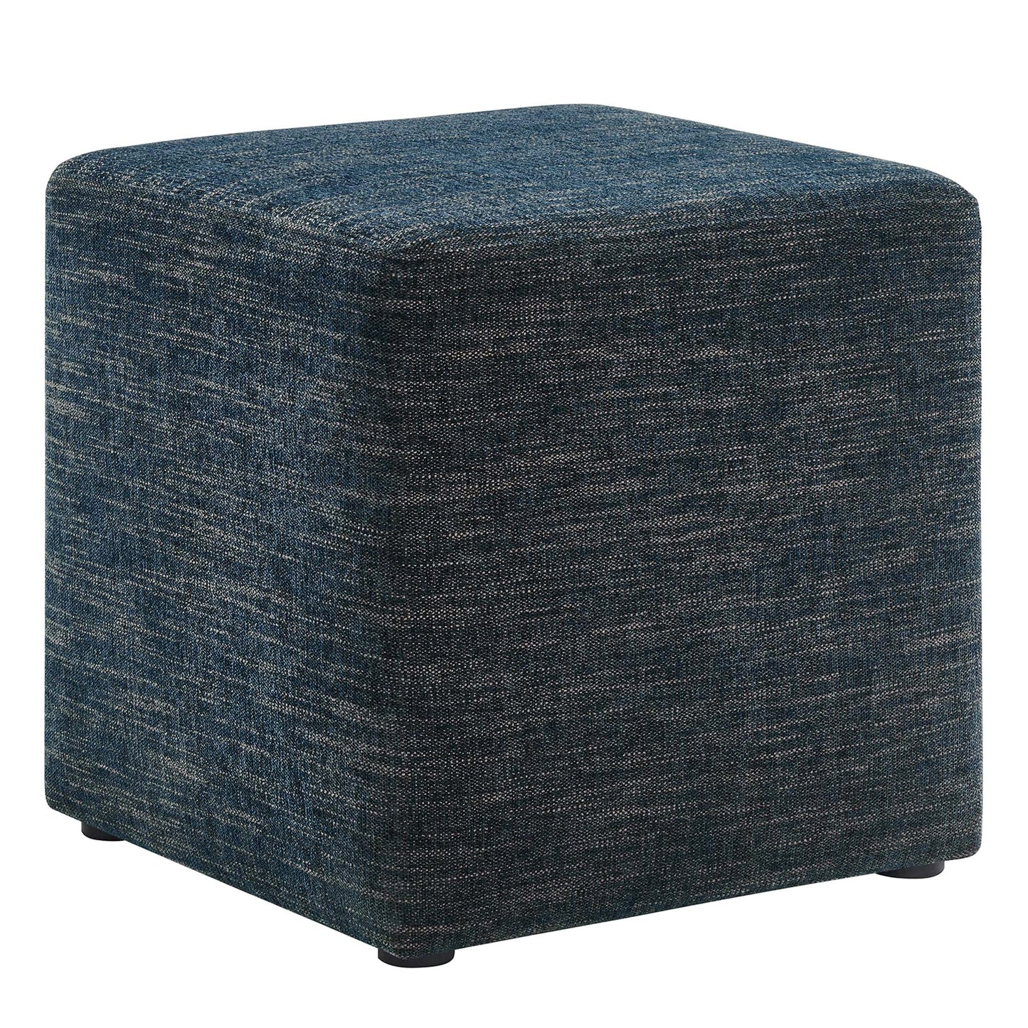 Callum 17" Square Woven Heathered Fabric Upholstered Ottoman by Modway