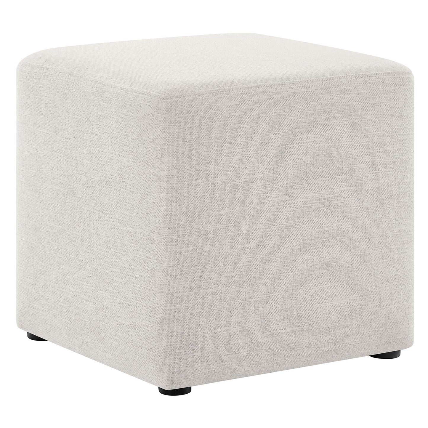 Callum 17" Square Woven Heathered Fabric Upholstered Ottoman by Modway