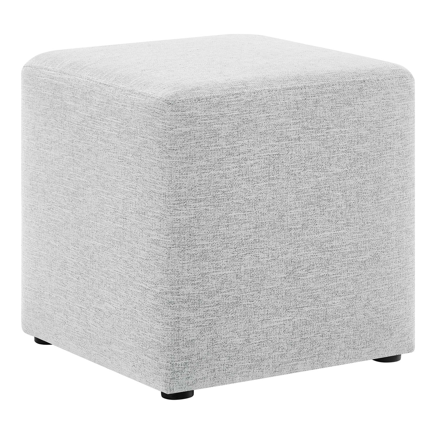 Callum 17" Square Woven Heathered Fabric Upholstered Ottoman by Modway