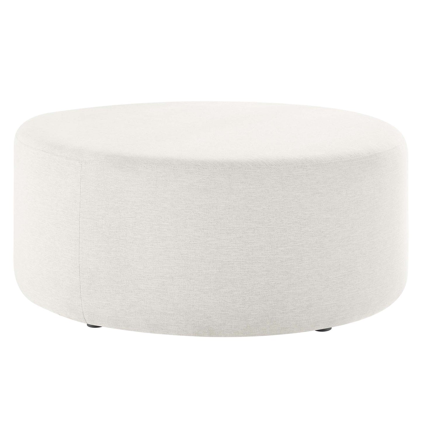 Callum Large 38" Round Woven Heathered Fabric Upholstered Ottoman by Modway