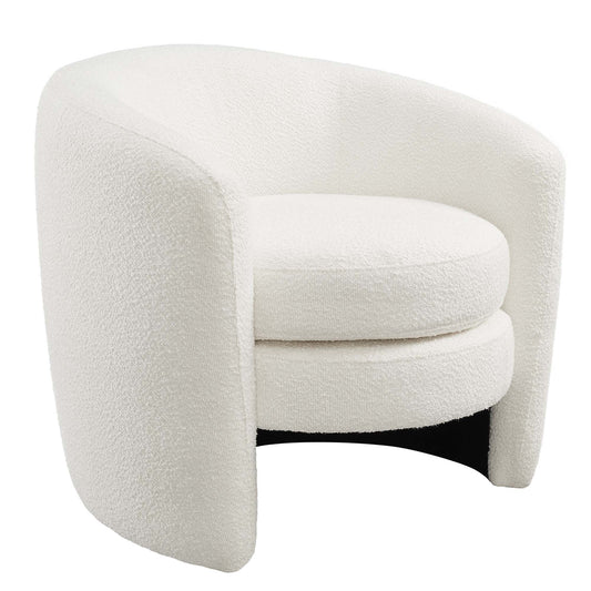 Affinity Upholstered Boucle Fabric Curved Back Armchair by Modway