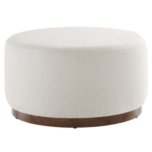 Tilden Large 29" Round Boucle Upholstered Ottoman by Modway