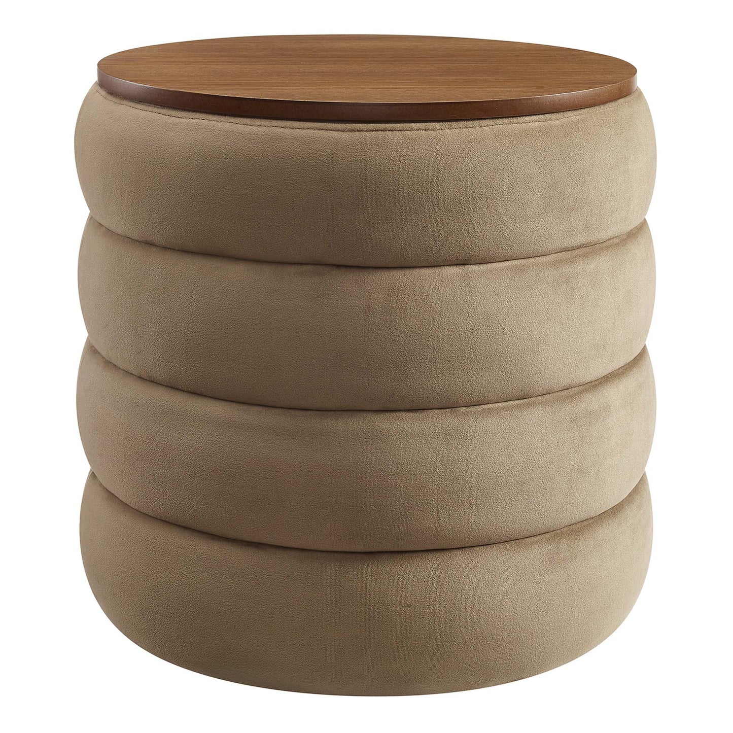 Mezzo Round Performance Velvet Storage Ottoman by Modway