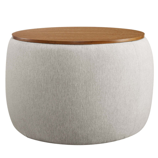 Perla Woven Heathered Fabric Upholstered Storage Ottoman by Modway