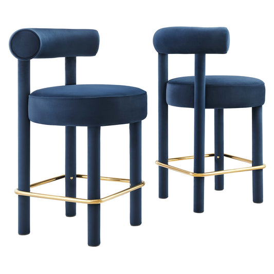 Toulouse Performance Velvet Counter Stool Set of 2 by Modway