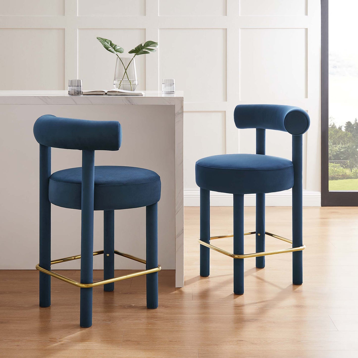 Toulouse Performance Velvet Counter Stool Set of 2 by Modway