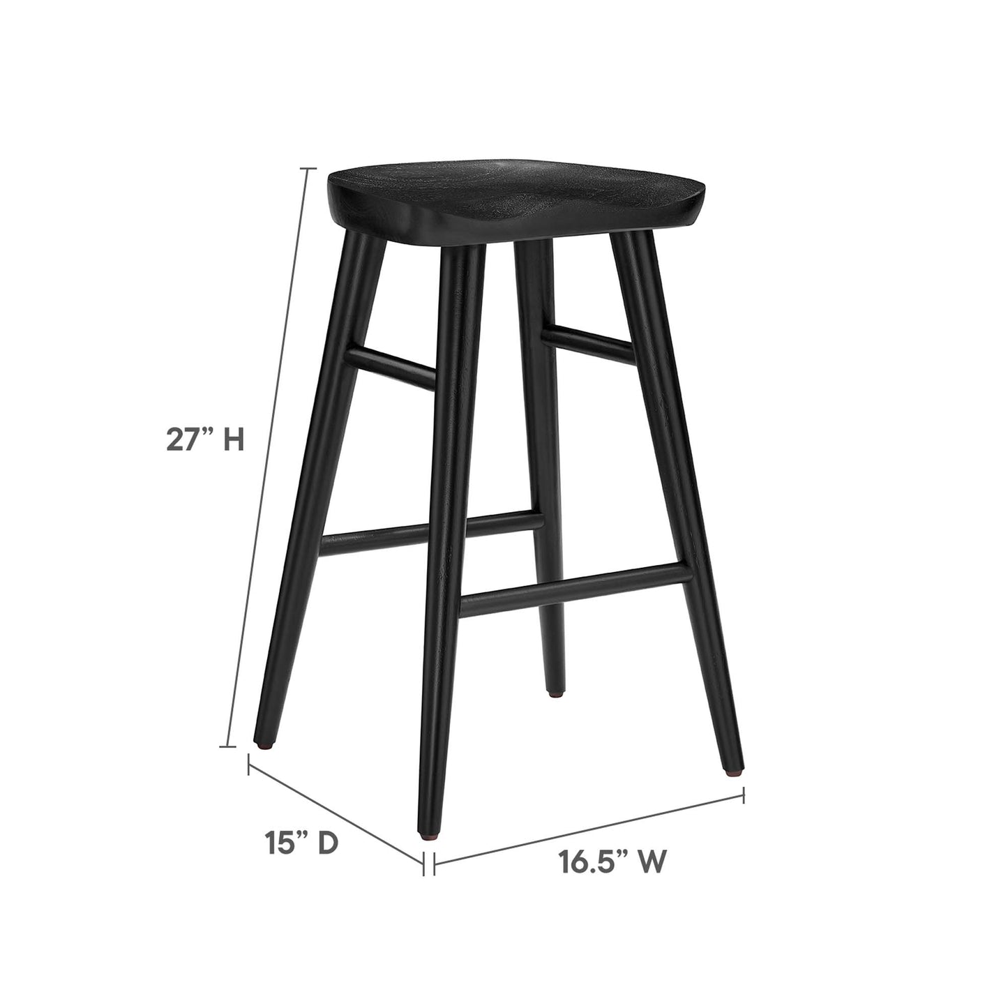 Saville Backless Wood Counter Stools Set of 2 by Modway