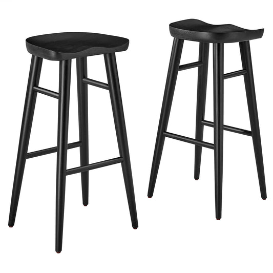 Saville Backless Wood Bar Stools Set of 2 by Modway