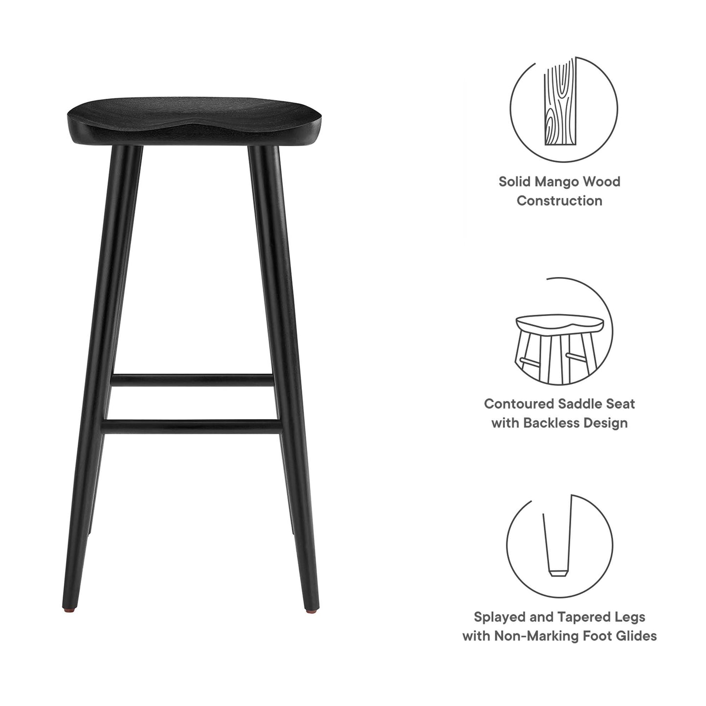 Saville Backless Wood Bar Stools Set of 2 by Modway