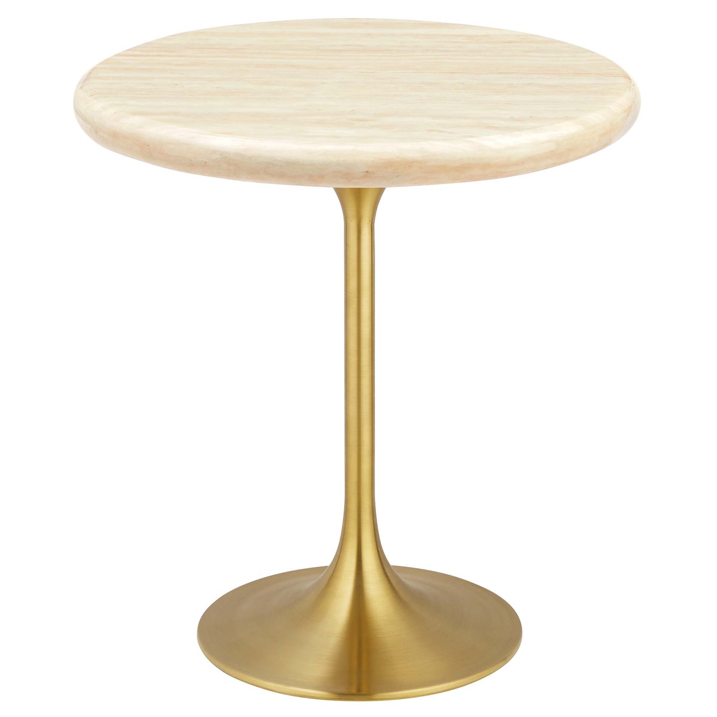 Lippa 20" Round Artificial Travertine Side Table by Modway