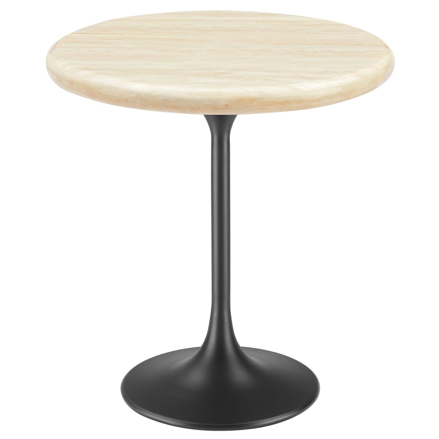 Lippa 20" Round Artificial Travertine Side Table by Modway