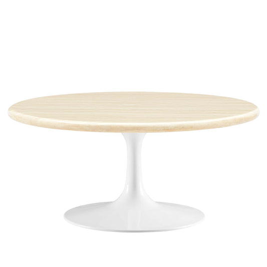 Lippa 36Ó Round Artificial Travertine Coffee Table by Modway