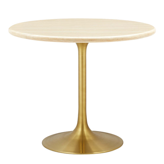 Lippa 36" Round Artificial Travertine Dining Table by Modway