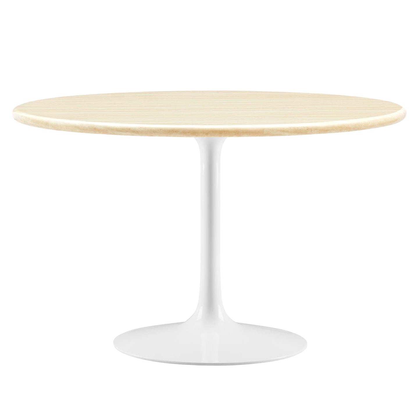 Lippa 48" Round Artificial Travertine Dining Table by Modway