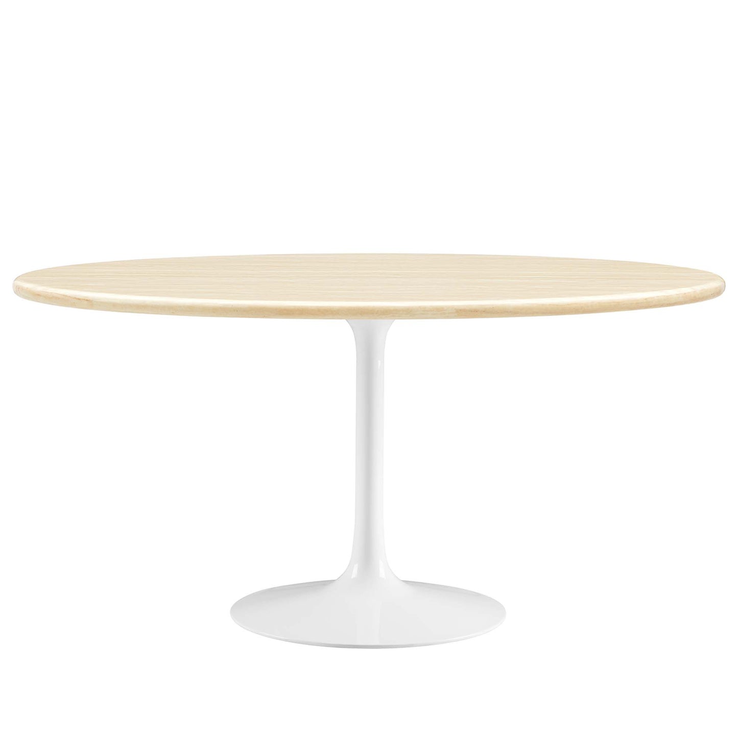 Lippa 60Ó Oval Artificial Travertine Dining Table by Modway