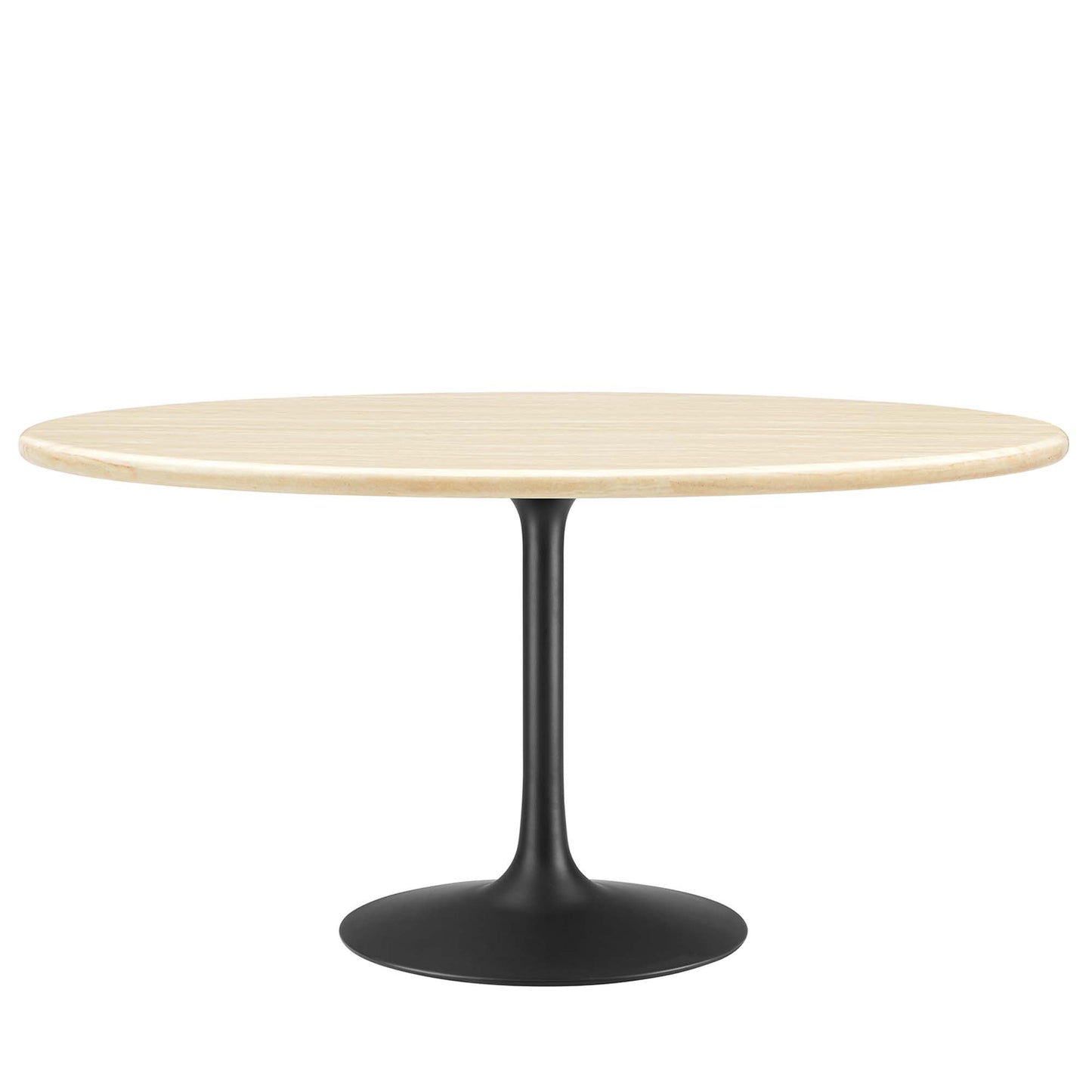 Lippa 60Ó Oval Artificial Travertine Dining Table by Modway