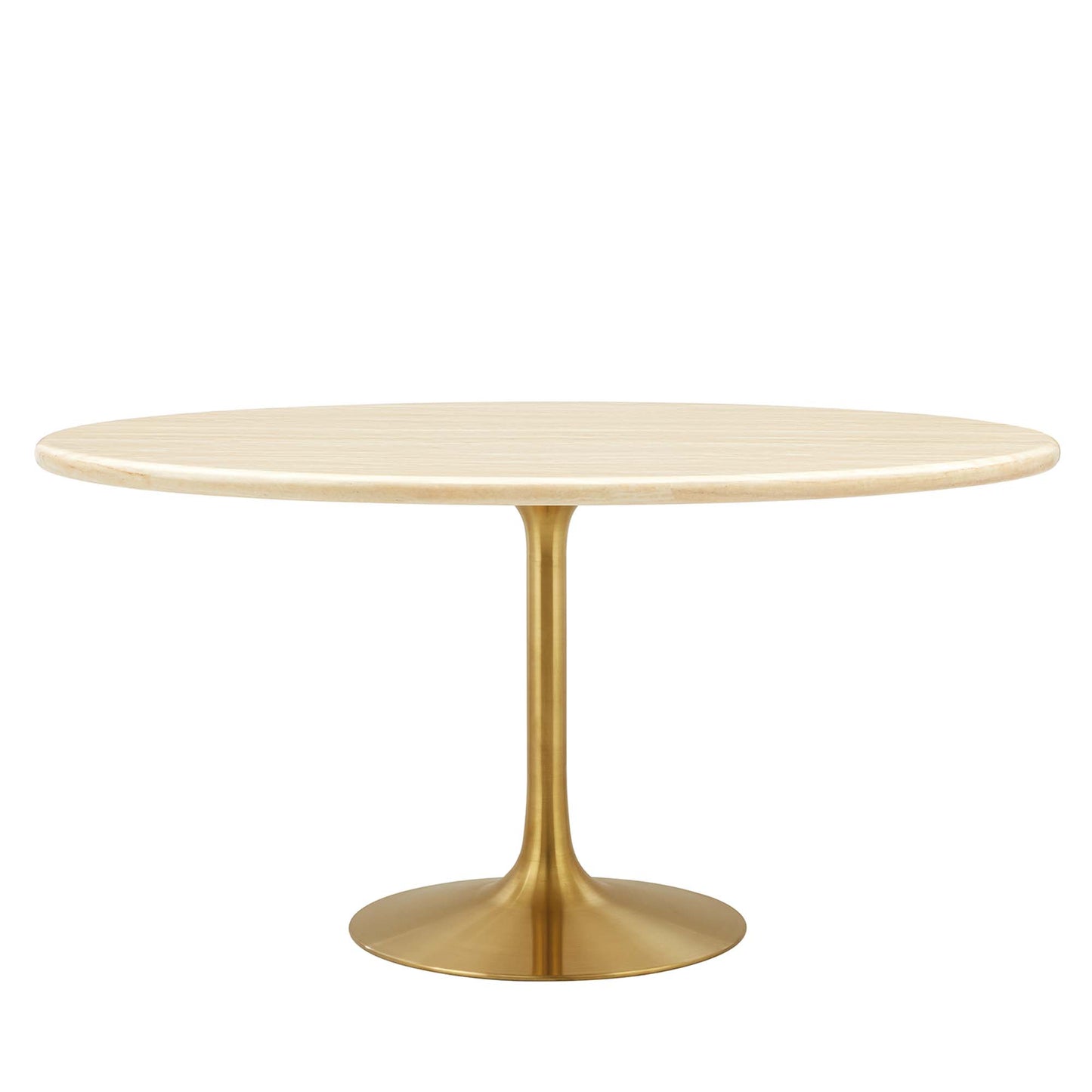 Lippa 60Ó Oval Artificial Travertine Dining Table by Modway