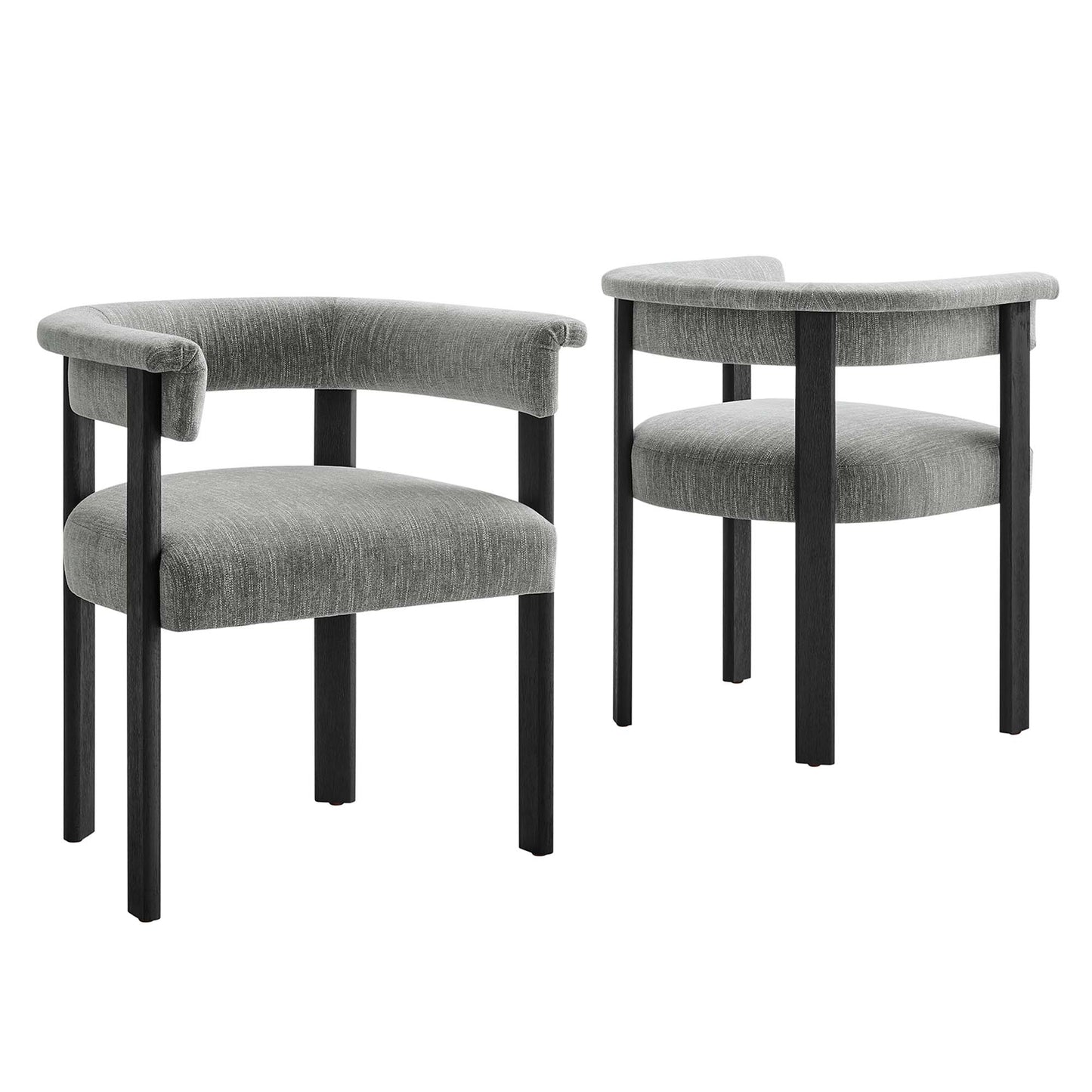 Imogen  Fabric Upholstered Barrel Dining Chairs Set of 2 by Modway