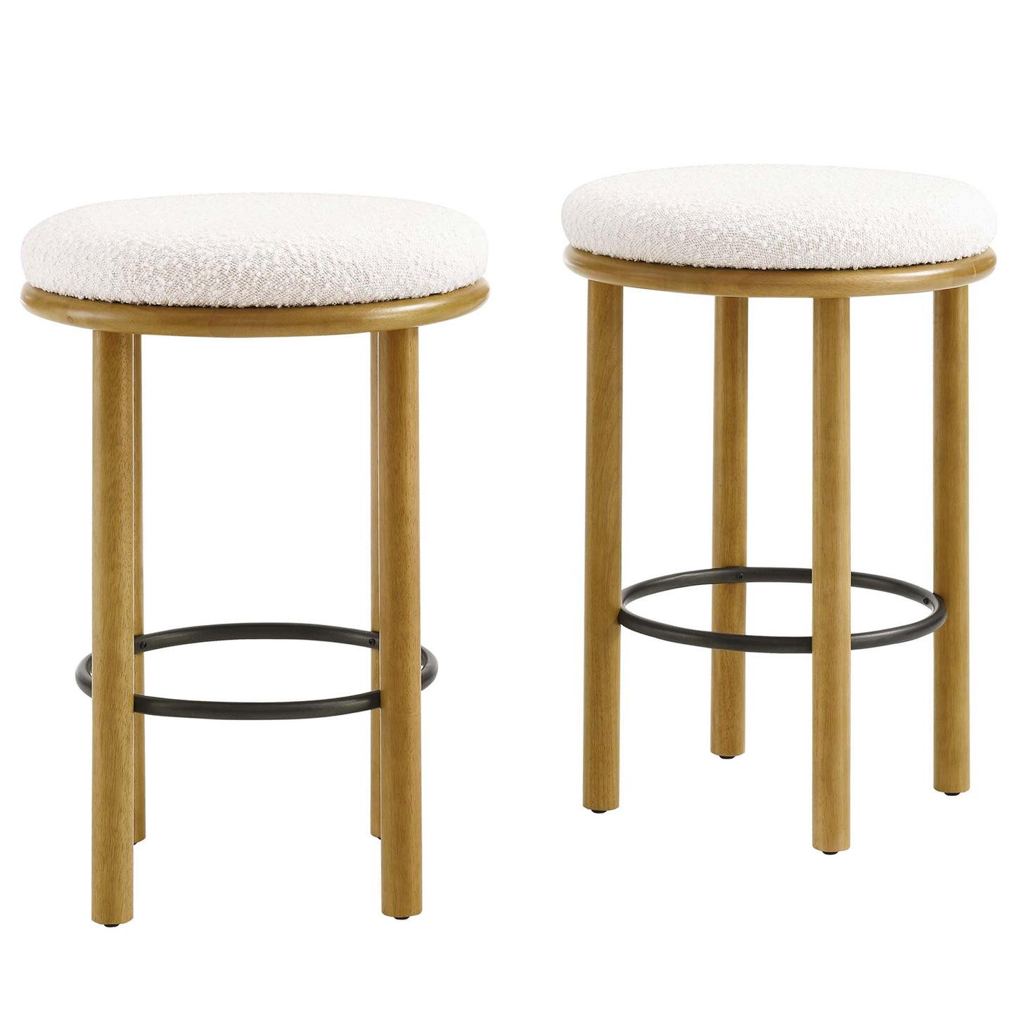 Fable Boucle Fabric Counter Stools Set of 2 by Modway