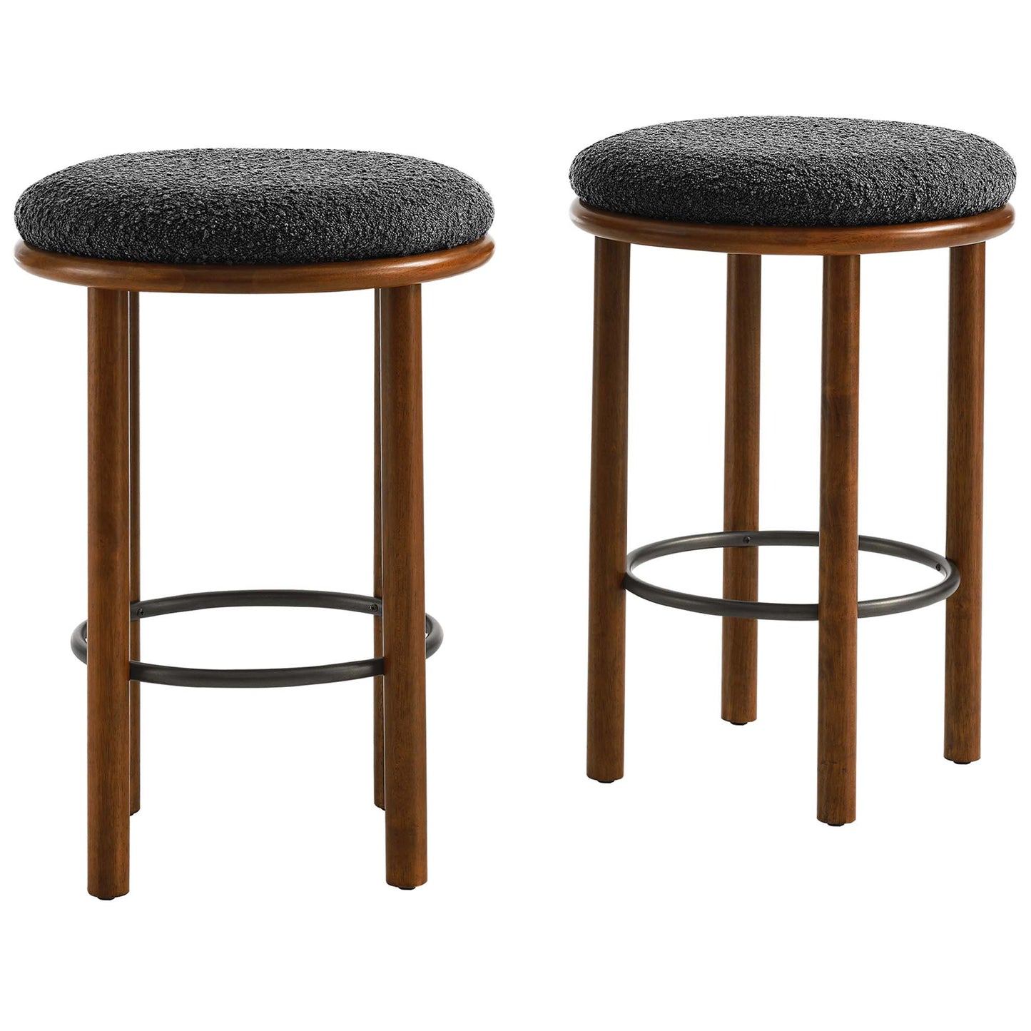 Fable Boucle Fabric Counter Stools Set of 2 by Modway