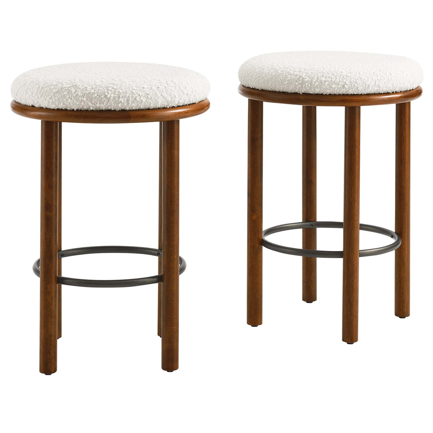 Fable Boucle Fabric Counter Stools Set of 2 by Modway