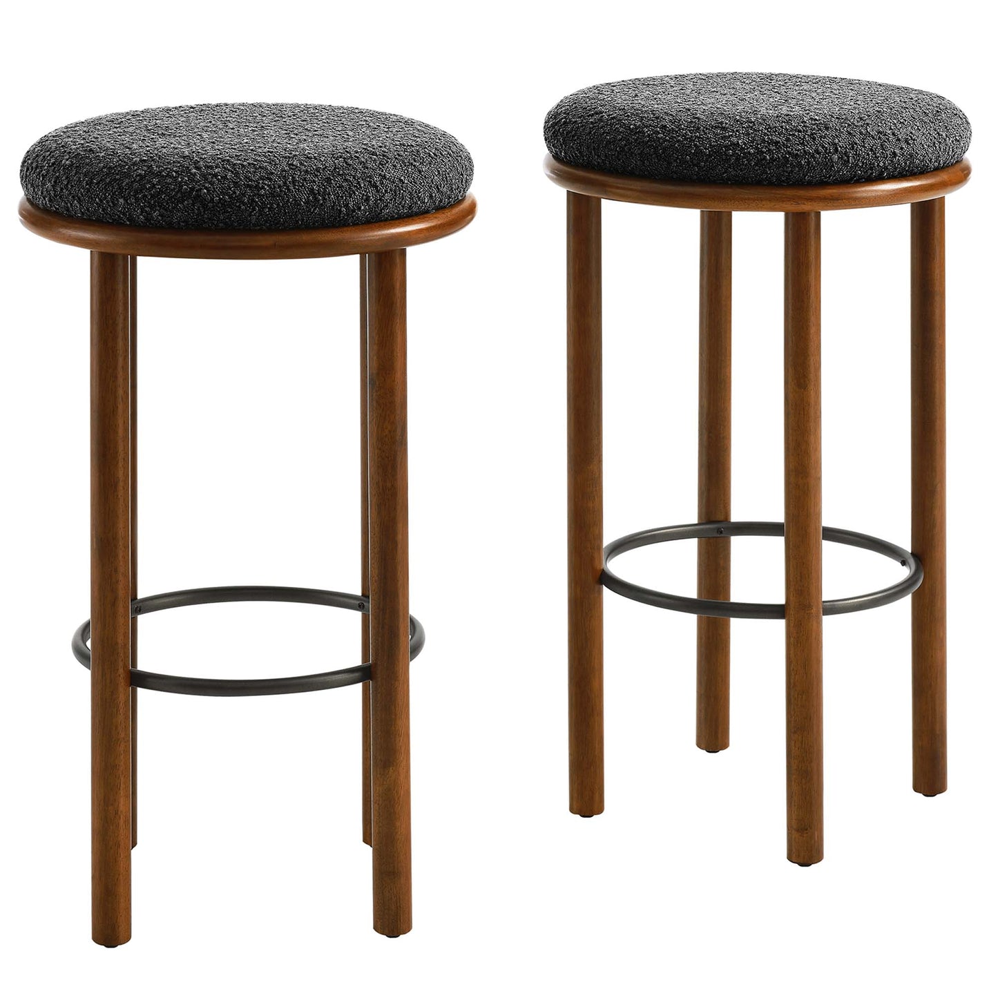 Fable Boucle Fabric Bar Stools Set of 2 by Modway