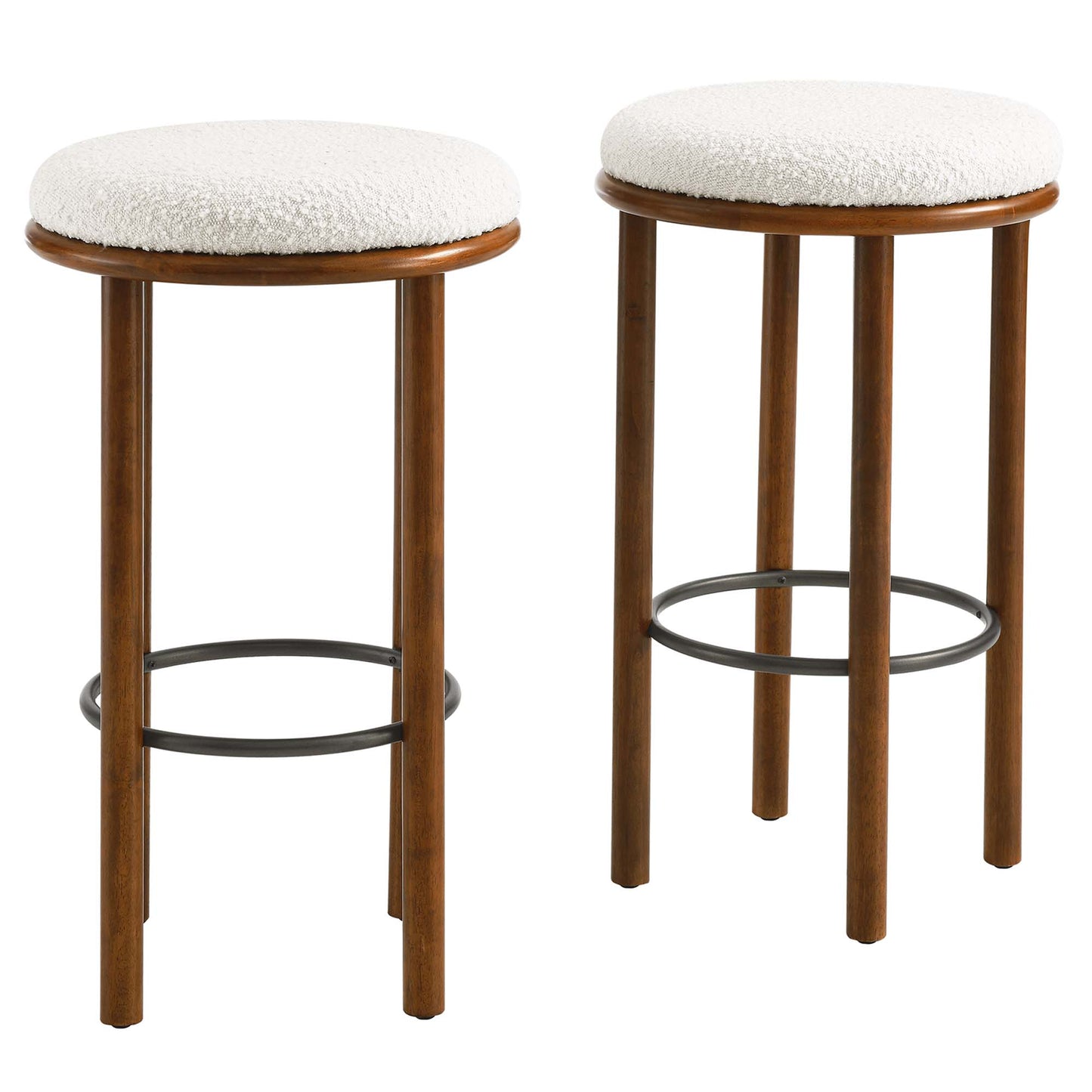 Fable Boucle Fabric Bar Stools Set of 2 by Modway