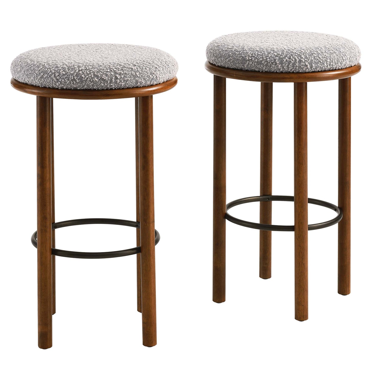 Fable Boucle Fabric Bar Stools Set of 2 by Modway