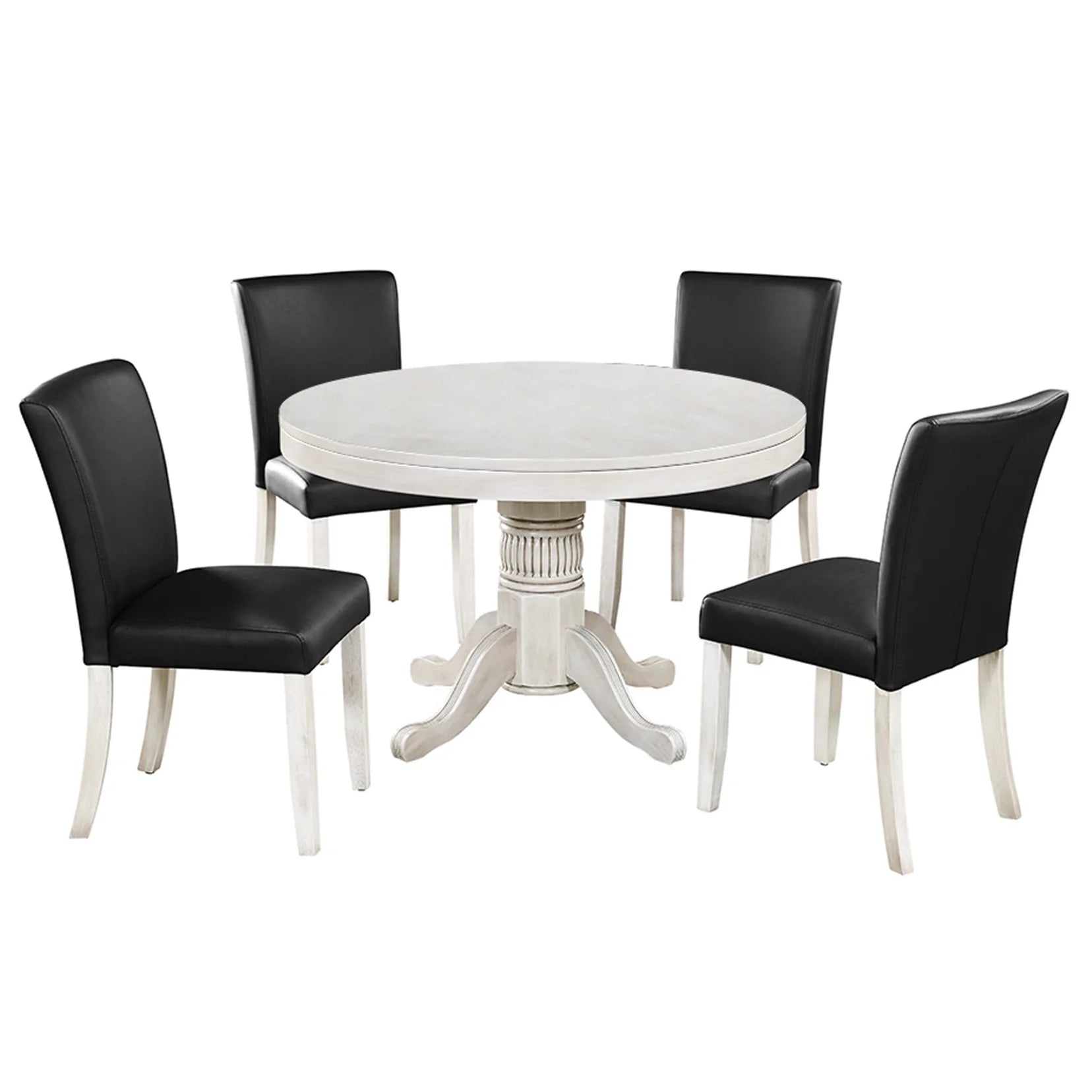 Round 2 in 1 Poker Table with Dining Top - White Billiards