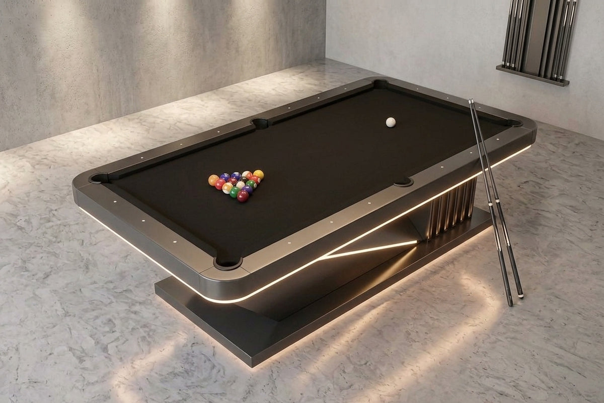 The Ness Modern Slate Luxury LED Pool Table