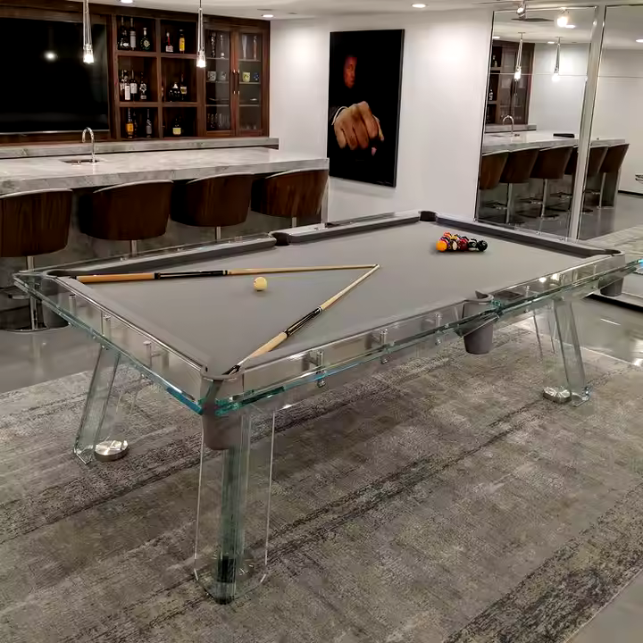 The Skylar Modern Slate Glass Luxury Pool Table By White Billiards