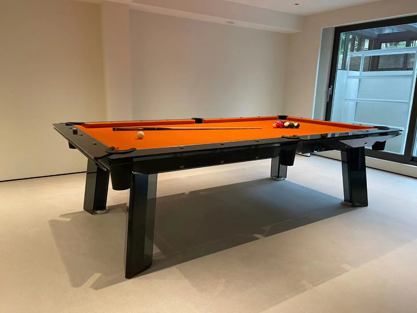 The Skylar Modern Slate Glass Luxury Pool Table By White Billiards