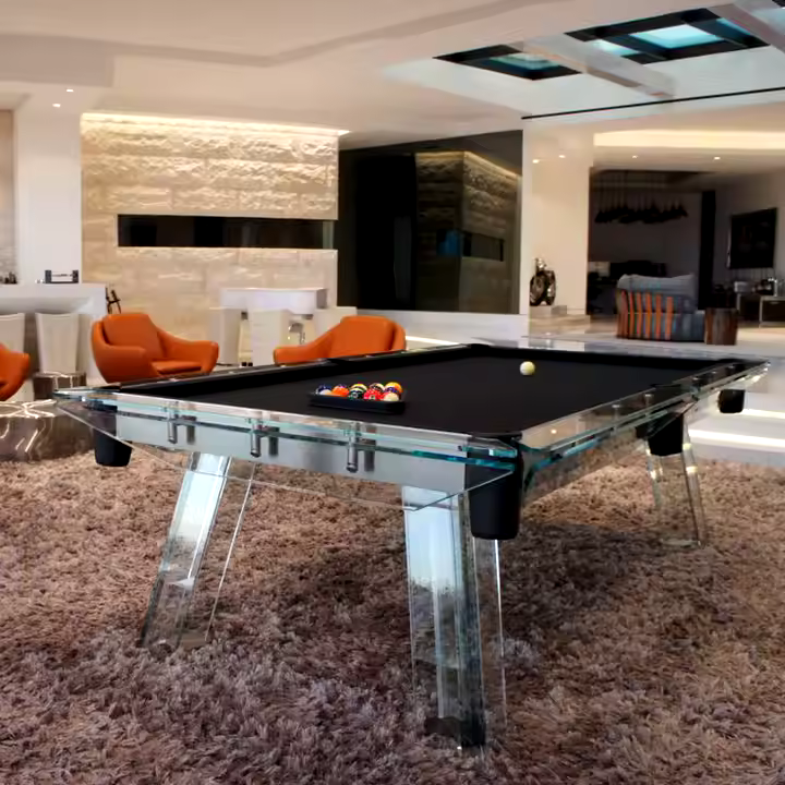 The Skylar Modern Slate Glass Luxury Pool Table By White Billiards