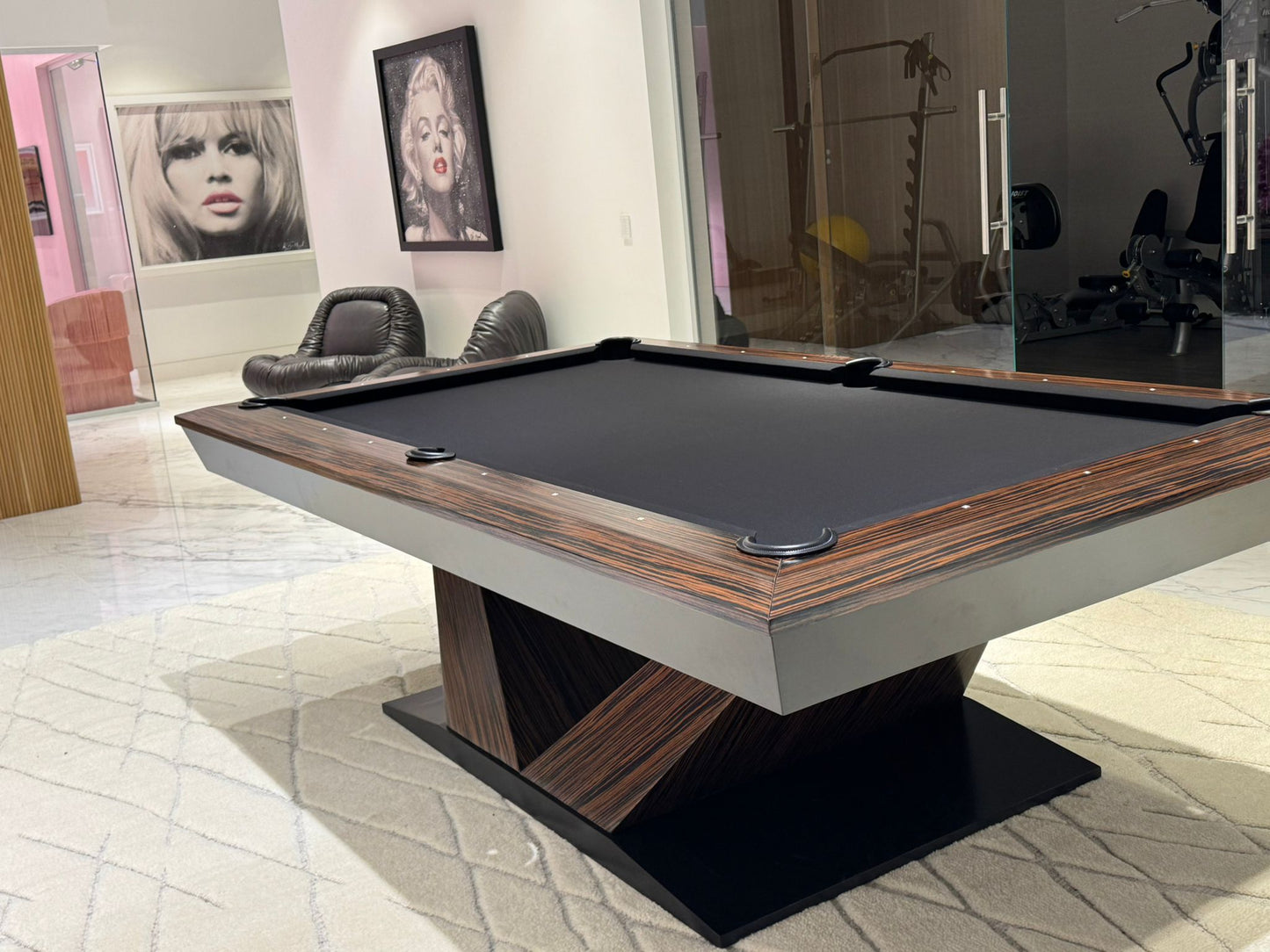 White Billiards Meridian Modern Slate Pool Table