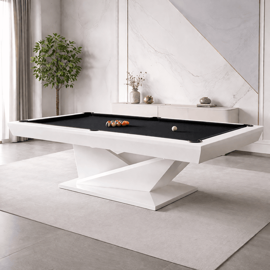 White Billiards Kyoto Modern Slate Pool Table California - Luxury Custom Billiard Table