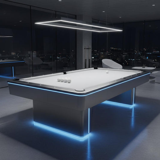 The Orion Luxury Modern LED Slate Pool Table By White Billiards