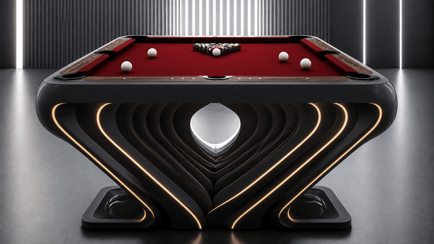 NEW White Billiards Stelva Modern Slate LED Lights Pool Table - White Billiards