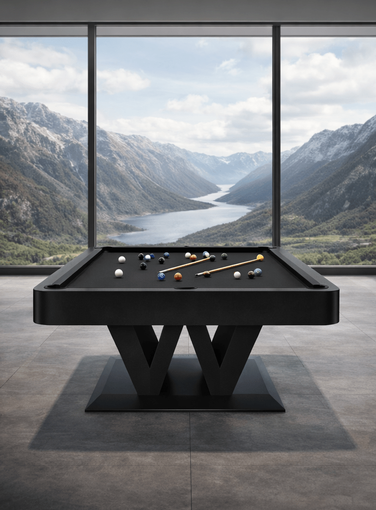 The Evalina Modern Slate Pool Table By White Billiards - White Billiards