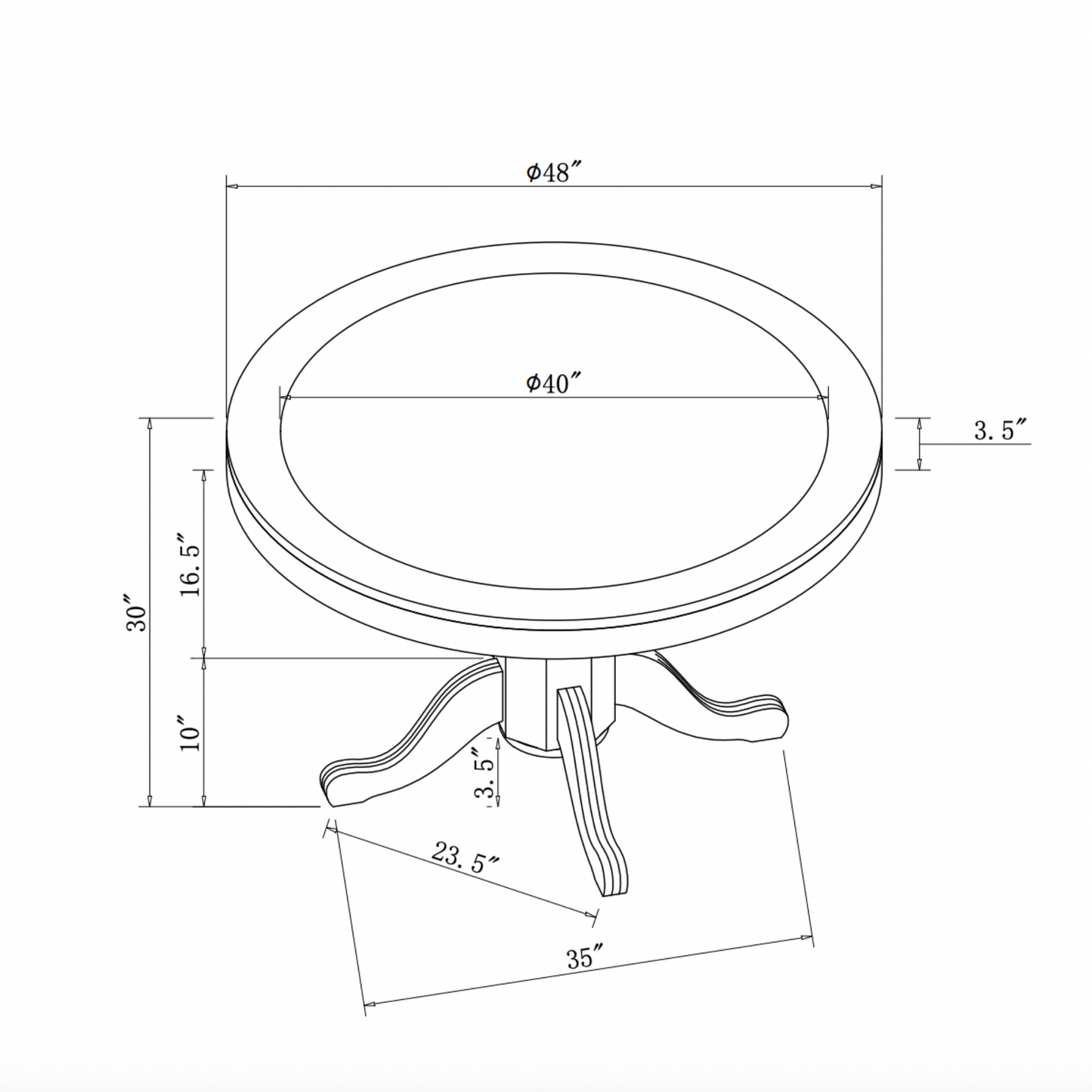 Round 2 in 1 Poker Table with Dining Top