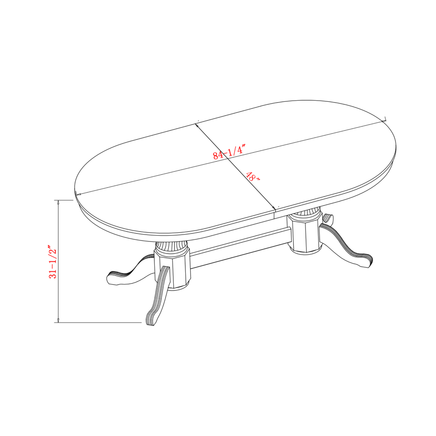 Classic Oval Shape 84" Poker Table