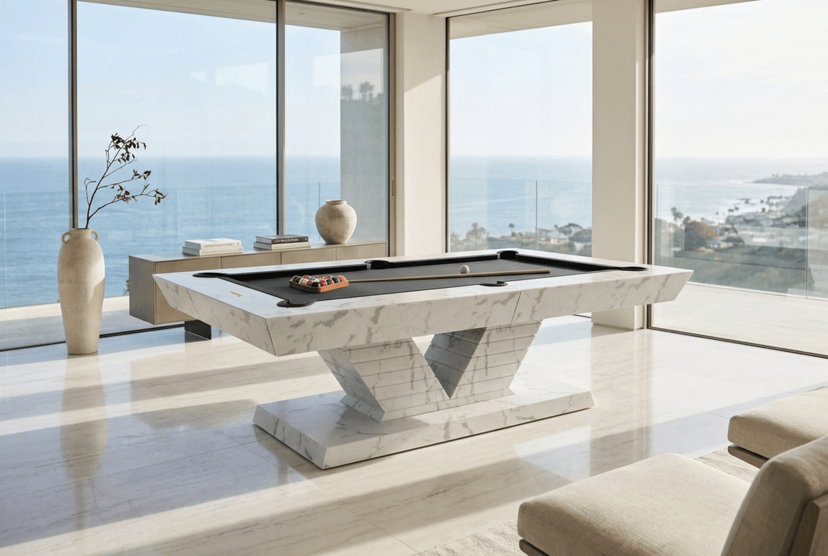 White Billiards Royal Modern Slate Pool Table - White Billiards