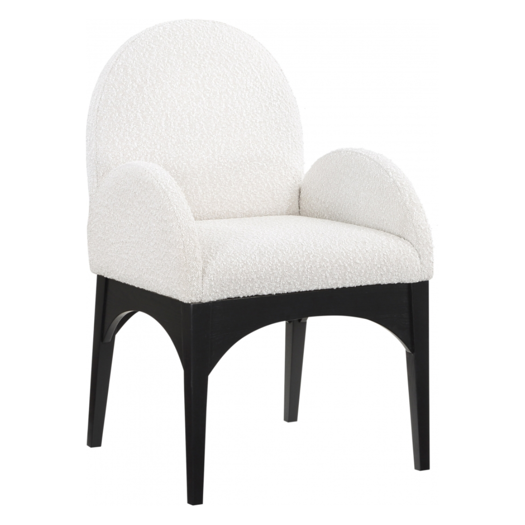 Waldorf Boucle Fabric Dining Arm Chair