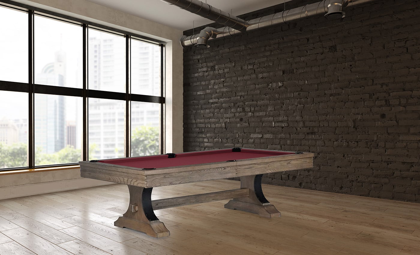 The Viking Rustic Wood Pool Table
