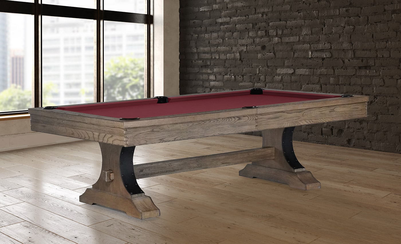 The Viking Rustic Wood Pool Table