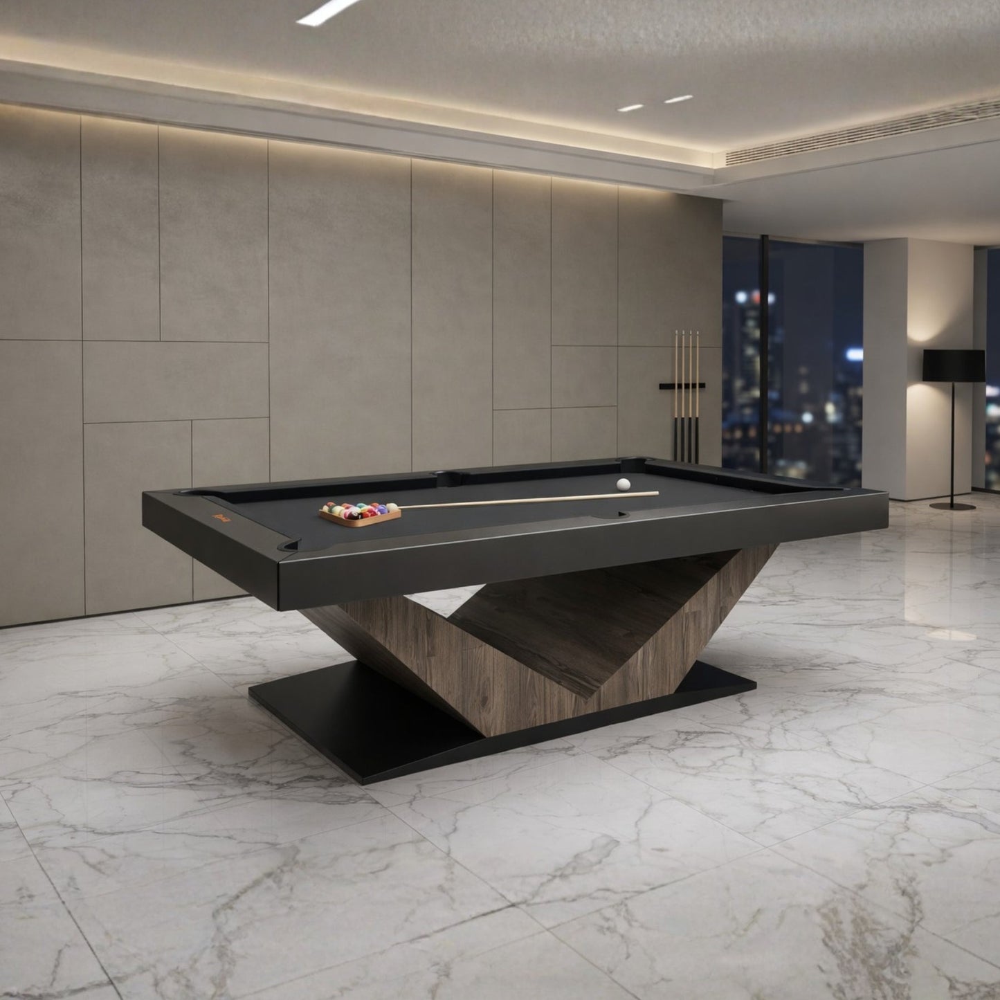 White Billiards Meridian Modern Slate Pool Table - White Billiards