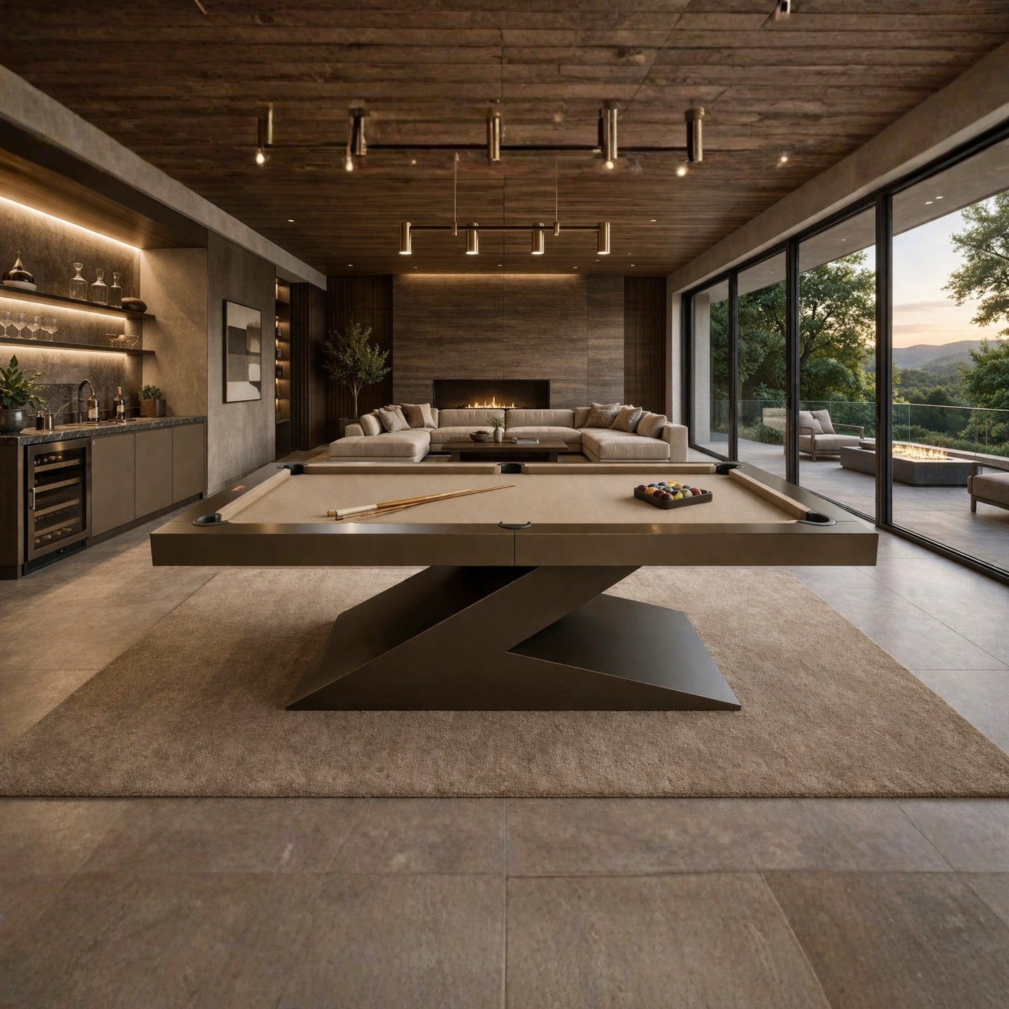 Outlier Pool Table - Black Oak Finish - Premium Custom Pool Table