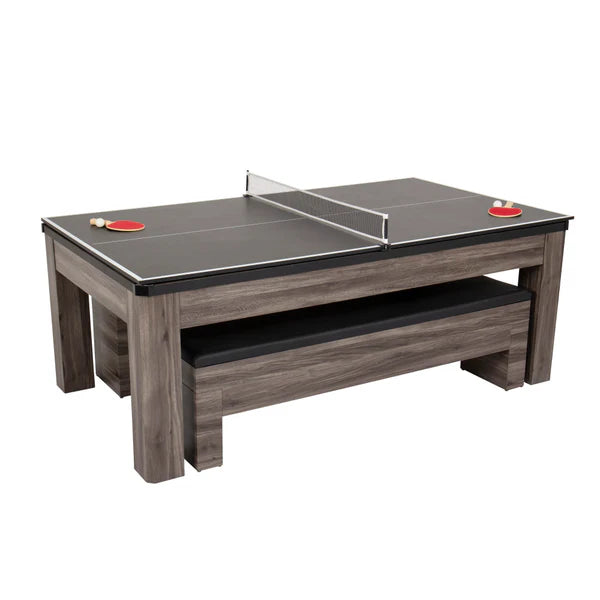 Atomic Hampton 3-In-1 Combo Table Billiards + Ping Pong + Dining